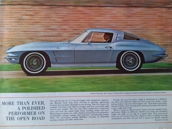 Chevrolet Corvette Modellprogramm 1963 Automobilprospekt (4078)